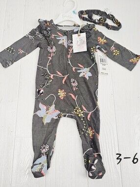 Jessica Simpson Baby Girls Floral Footed Sleeper